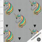 Unicorn Triangle  - Organic Jersey - Grey Melange - by Tygdrommar