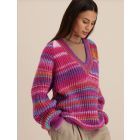V-Neck Sweater GOMITOLO Size 36-42 -  Knitting Pattern + Yarn Bundle by LANA GROSSA (Gomitolo 14 Design 20)