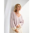 V-Neck Sweater Striped "Promessa + Silkhair " Size 44/46 - Knitting Pattern and Yarn Bundle by Lana Grossa (Classici 28 Design 34)