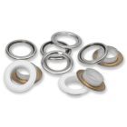Prym - White / Silver Eyelet with Washer - 14mm (pack of 15)