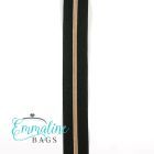 Emmaline Zippers (3 yard pack) - Size #3 - Black Tape  / Rose Gold Coil