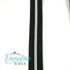 Emmaline Zippers (3 yard pack) - Size #3 - Black Tape  / Silver Coil