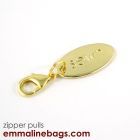 Gold "Sewn" zipper pull