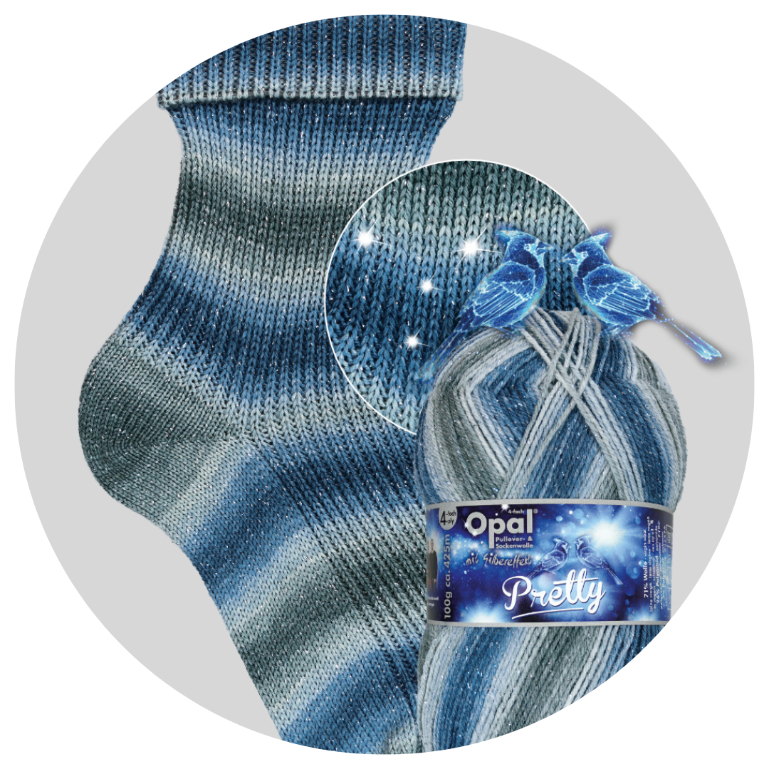 Opal Sock Knitting Yarns with Glitter