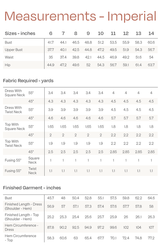 Size chart Aalto 